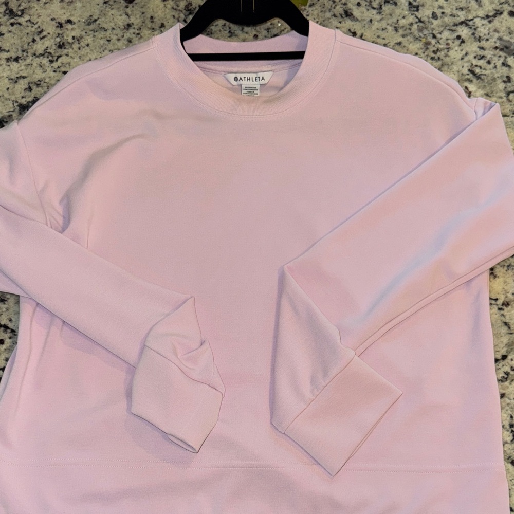 Athleta sea soft  Pale Pink Relaxed Crewneck Sweatshirt